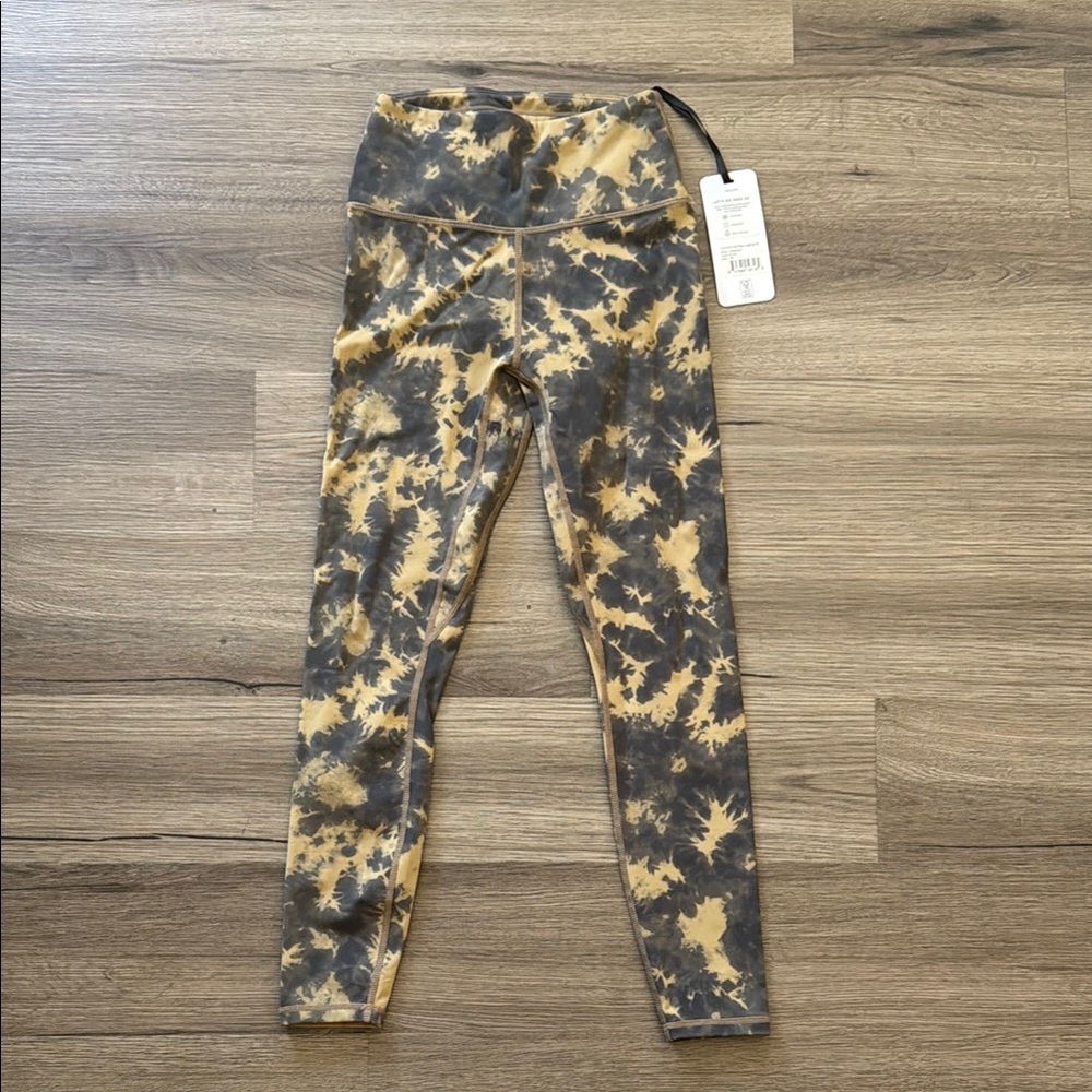 Varley Black and Tan Leggings High Waist Stretch